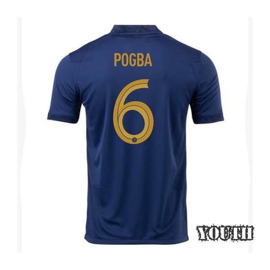 22/23 Paul Pogba France Home Youth Soccer Jersey