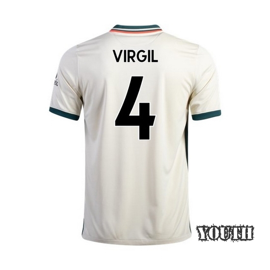 21/22 Virgil Van Dijk Away Youth Soccer Jersey