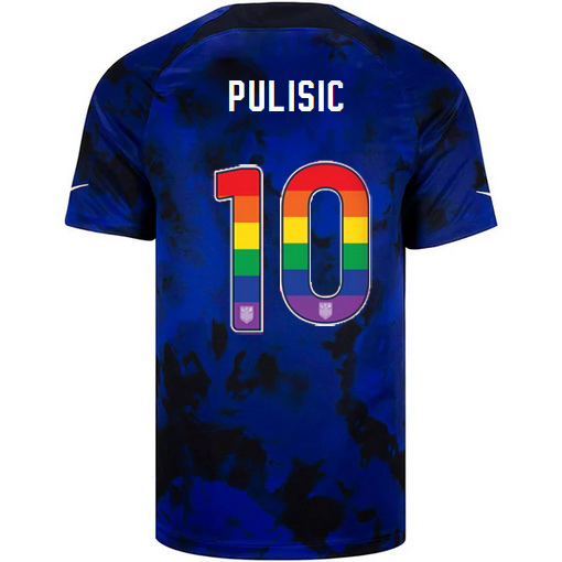 USA Away Christian Pulisic 22/23 Men's Jersey Rainbow Number