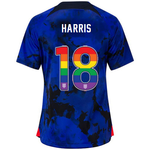 USA Away Ashlyn Harris 2022/23 Women's Jersey Rainbow Number