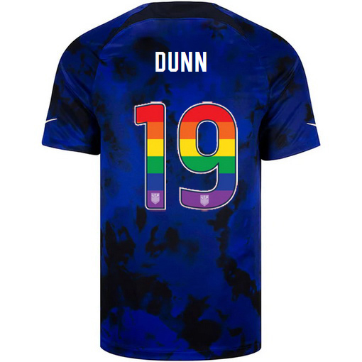 USA Away Crystal Dunn 2022/2023 Men's Jersey Rainbow Number