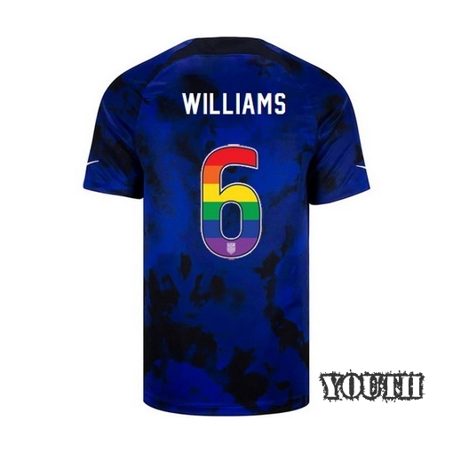 USA Away Lynn Williams 2022/23 Youth Jersey Rainbow Number