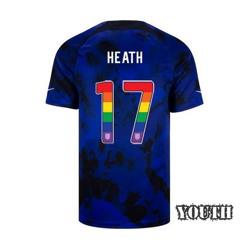 USA Away Tobin Heath 2022/2023 Youth Jersey Rainbow Number
