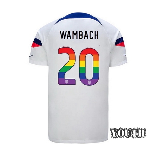 USA Home Abby Wambach 2022/23 Youth Jersey Rainbow Number