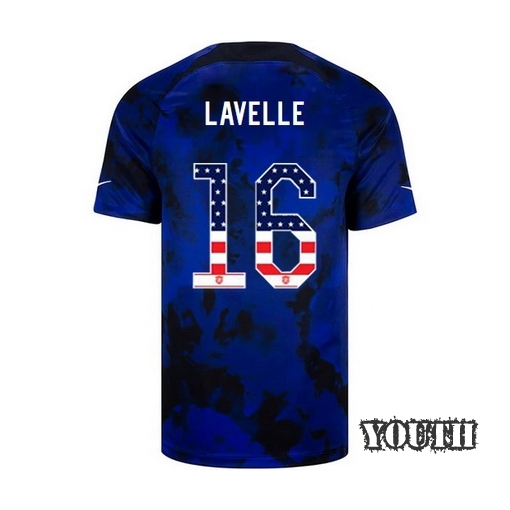 USA Blue Rose Lavelle 2022/2023 Youth Jersey Independence Day