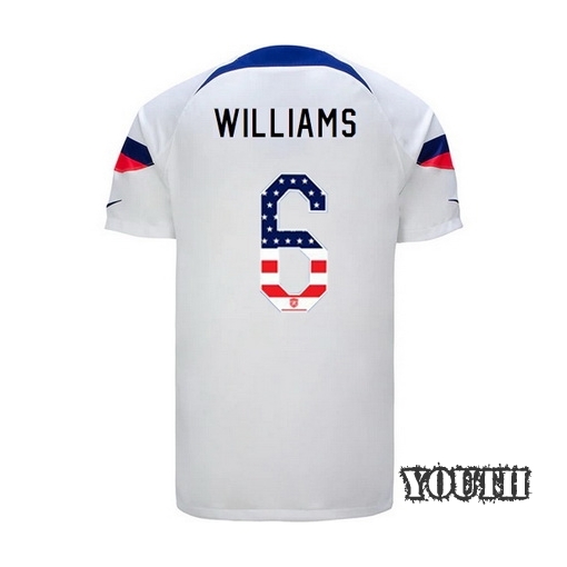 USA White Lynn Williams 2022/23 Youth Jersey Independence Day