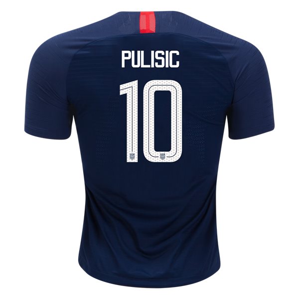 Away Christian Pulisic 2018/2019 USA Authentic Men's Stadium Jersey - Click Image to Close