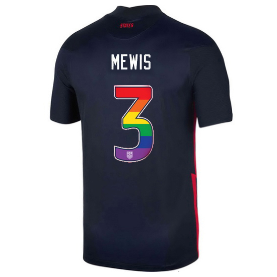 Navy Samantha Mewis 2020/2021 Men's Stadium Rainbow Number Jersey