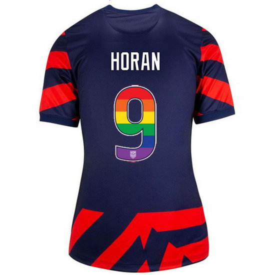 Away Lindsey Horan 2021 Women's Stadium Rainbow Number Jersey