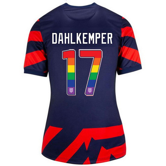 Away #17 Abby Dahlkemper 2021 Women's Rainbow Number Jersey