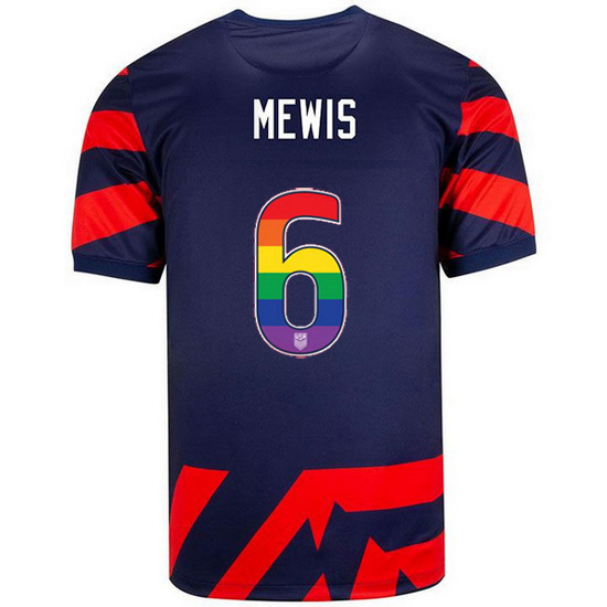Navy/Red #6 Kristie Mewis 21/22 Men's Rainbow Number Jersey