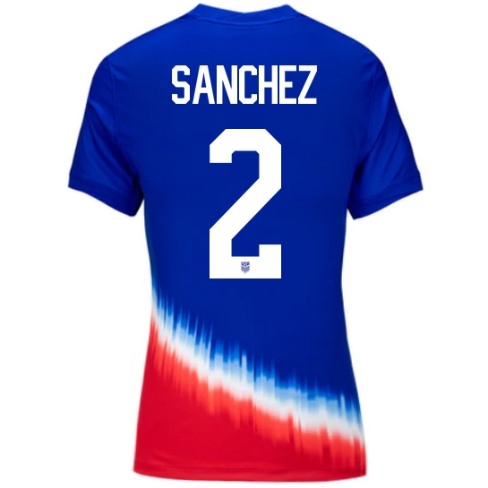 USA Ashley Sanchez 2024 Away Women's Stadium Soccer Jersey