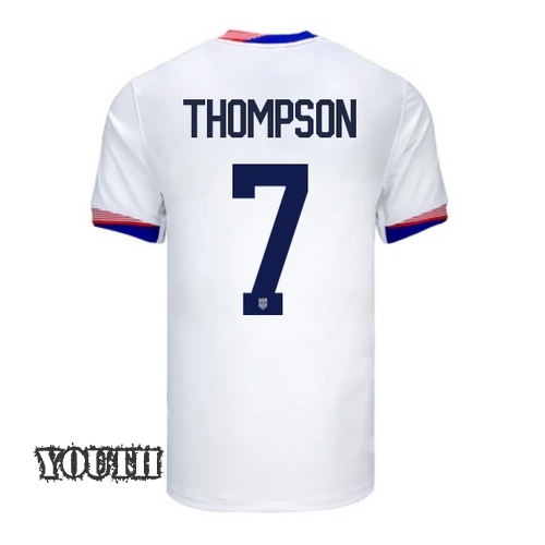 USA Alyssa Thompson 2024 Home Youth Stadium Soccer Jersey