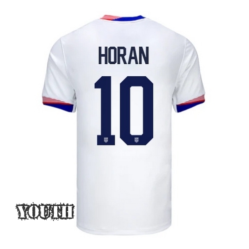 USA Lindsey Horan 2024 Home Youth Stadium Soccer Jersey