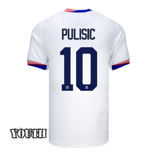 USA Christian Pulisic 2024 Home Youth Stadium Soccer Jersey