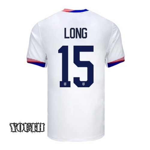 USA Aaron Long 2024 Home Youth Stadium Soccer Jersey