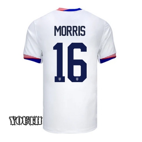 USA Jordan Morris 2024 Home Youth Stadium Soccer Jersey