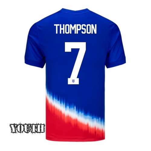 USA Alyssa Thompson 2024 Away Youth Stadium Soccer Jersey