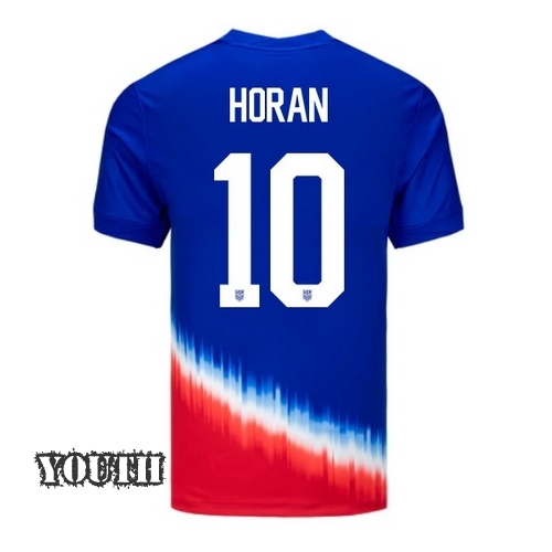 USA Lindsey Horan 2024 Away Youth Stadium Soccer Jersey