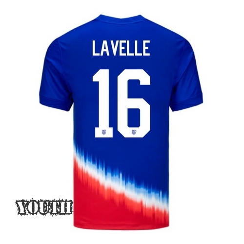 USA Rose Lavelle 2024 Away Youth Stadium Soccer Jersey