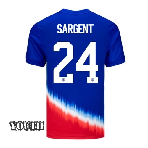 USA Josh Sargent 2024 Away Youth Stadium Soccer Jersey