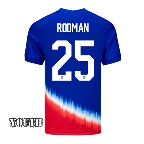 USA Trinity Rodman 2024 Away Youth Stadium Soccer Jersey