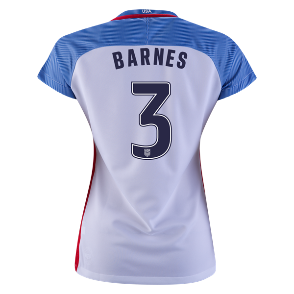 2016/2017 Lauren Barnes Stadium Home Jersey USA Soccer #3 - Click Image to Close