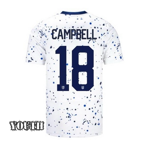 USA Jane Campbell 2023 Home Youth Stadium Soccer Jersey