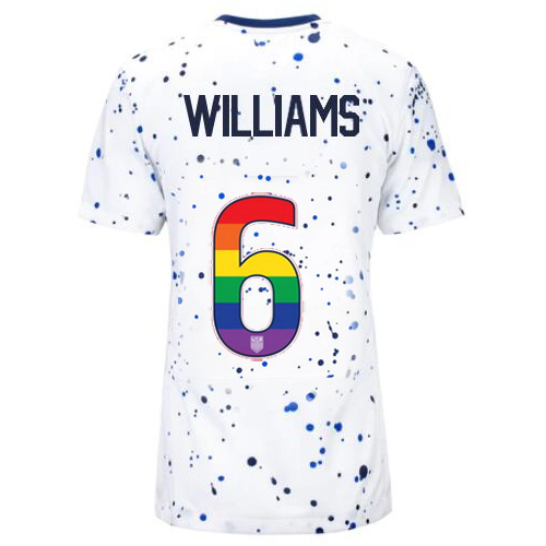 USA Lynn Williams 2023/24 Home Women's Jersey Rainbow Number