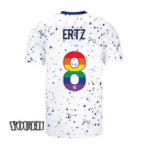USA Julie Ertz 2023/24 Home Youth Jersey Rainbow Number