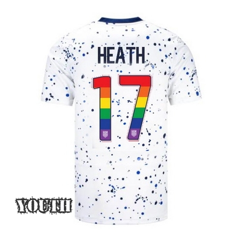 USA Tobin Heath 2023/24 Home Youth Jersey Rainbow Number