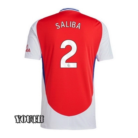 2024/2025 William Saliba #2 Home Youth Soccer Jersey - Click Image to Close