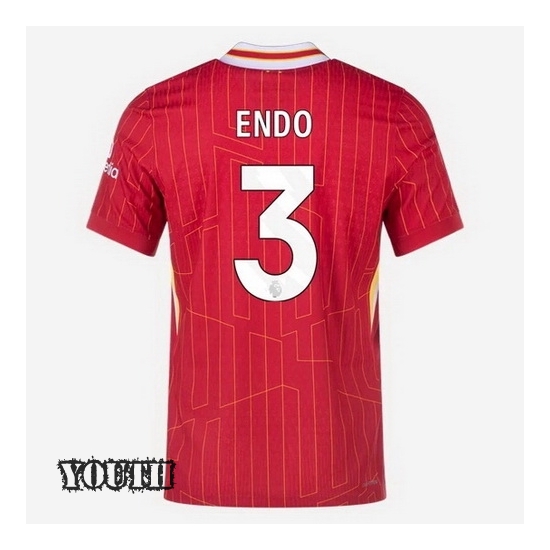 2024/2025 Wataru Endo #3 Home Striped Youth Soccer Jersey - Click Image to Close