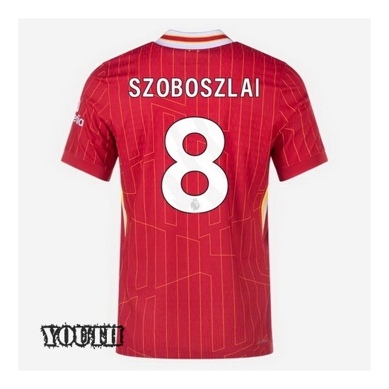 2024/2025 Dominik Szoboszlai #8 Home Striped Youth Soccer Jersey - Click Image to Close