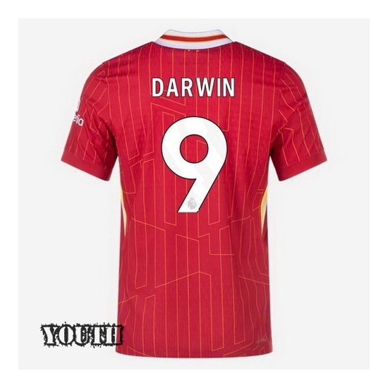 2024/2025 Darwin Nunez #9 Home Striped Youth Soccer Jersey - Click Image to Close