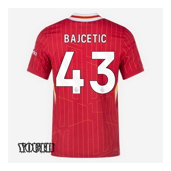 2024/2025 Stefan Bajcetic #43 Home Striped Youth Soccer Jersey