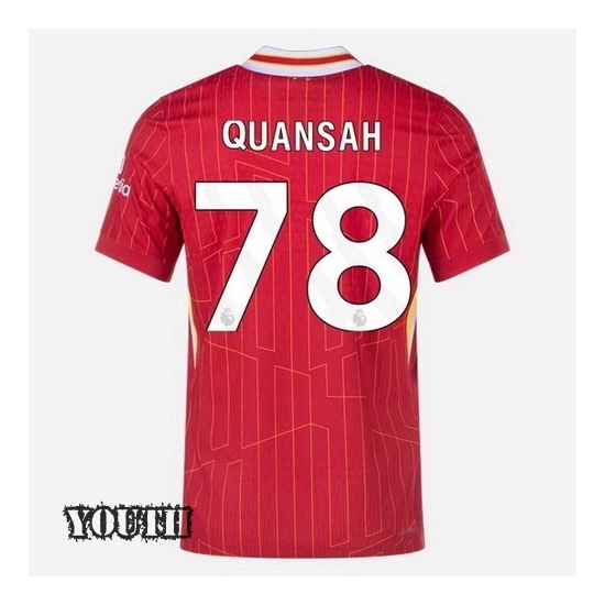 2024/2025 Jarell Quansah #78 Home Striped Youth Soccer Jersey