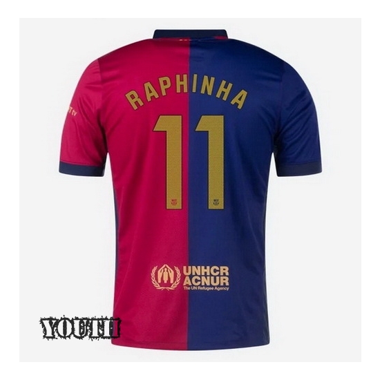 2024/2025 Raphinha #11 Home Youth Soccer Jersey - Click Image to Close