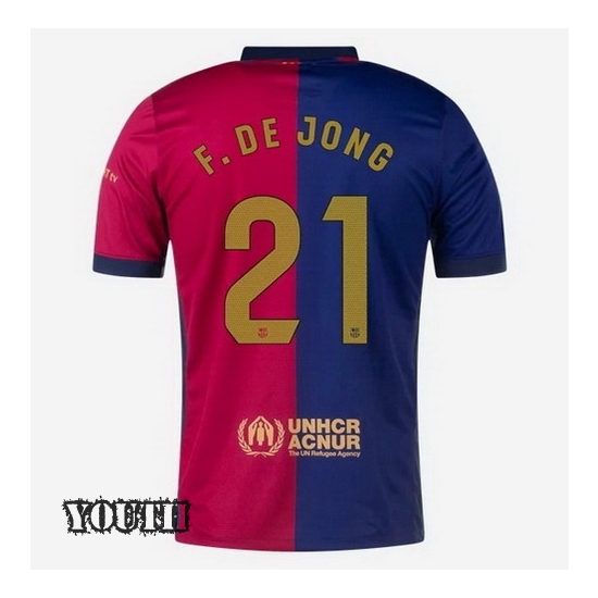 2024/2025 Frenkie de Jong #21 Home Youth Soccer Jersey - Click Image to Close