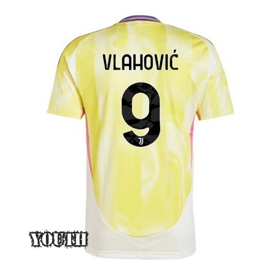 2024/2025 Dusan Vlahovic #9 Away Youth Soccer Jersey - Click Image to Close