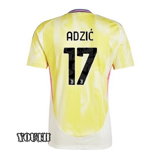 2024/2025 Vasilije Adzic #17 Away Youth Soccer Jersey