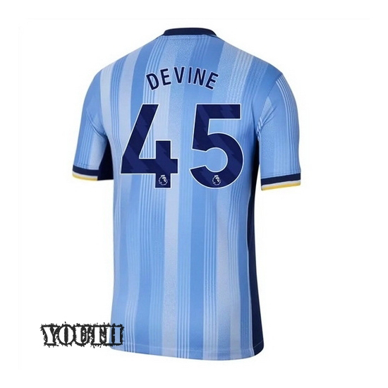 2024/2025 Alfie Devine #45 Away Youth Soccer Jersey