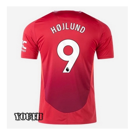 2024/2025 Rasmus Hojlund #9 Home Youth Soccer Jersey - Click Image to Close