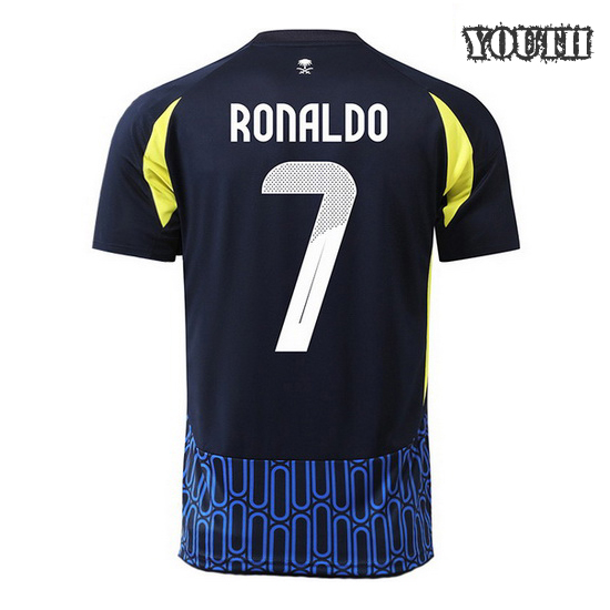 Cristiano Ronaldo 2024-25 #7 Away Kids Soccer Jersey - Click Image to Close