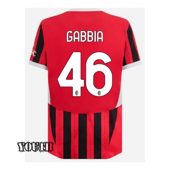 Matteo Gabbia 2024/25 Home Youth Soccer Jersey - Click Image to Close