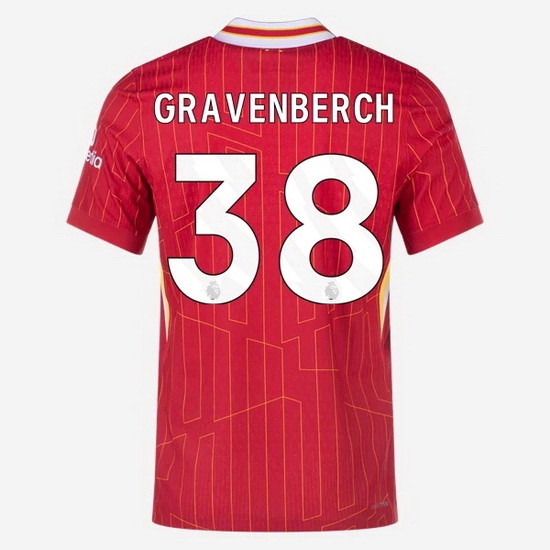 Ryan Gravenberch 2024/25 Home #38 Men's Soccer Jersey