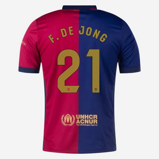 2024/25 Frenkie de Jong #21 Home Men's Soccer Jersey - Click Image to Close