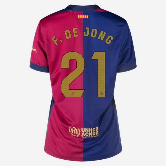 24/25 Frenkie de Jong #21 Home Women's Soccer Jersey