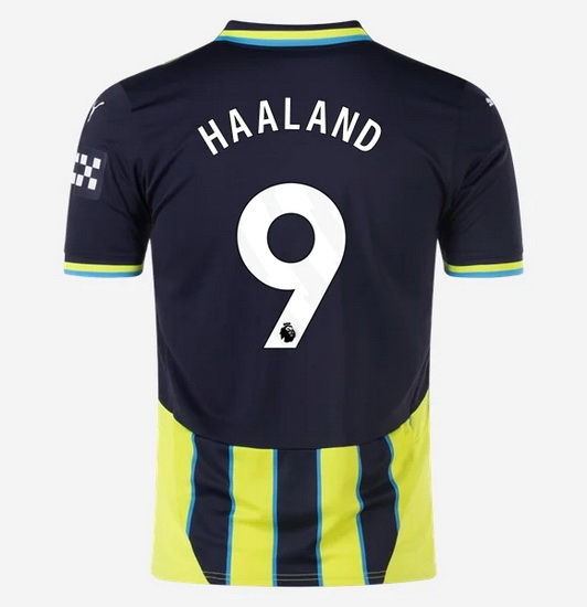 2024/25 Erling Haaland #9 Away Men's Soccer Jersey - Click Image to Close