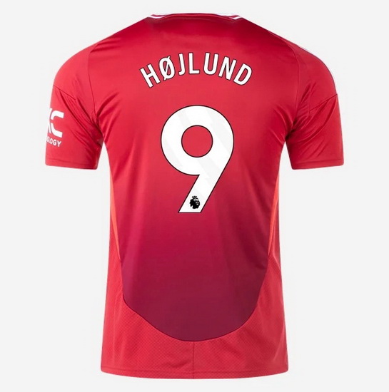 2024/25 Rasmus Hojlund #9 Home Men's Soccer Jersey - Click Image to Close